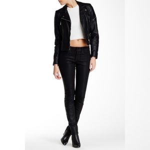 Joes Black Waxy Coated Skinny Jeans
